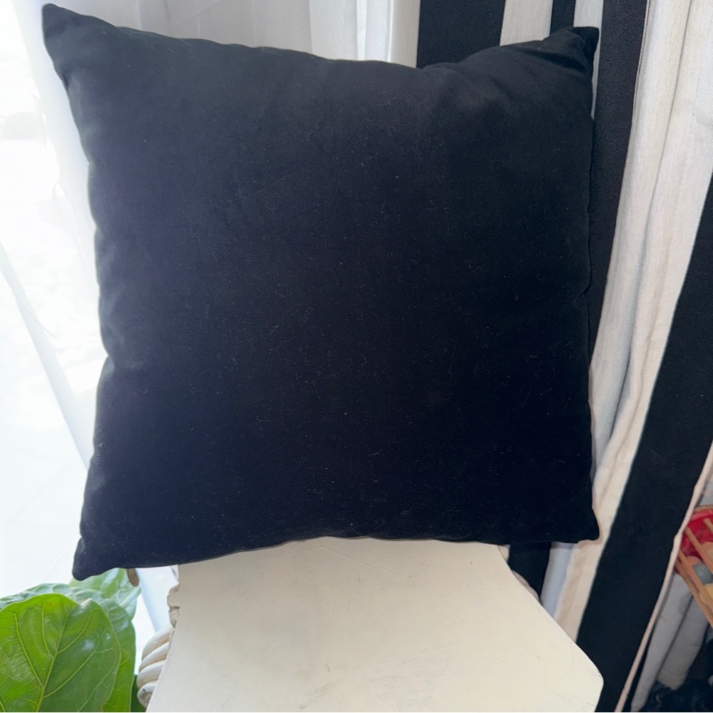 Mackenzie Childs Regiment Square Pillow Courtly Black White RETIRED RARE HTF MCM - Picture 9 of 9